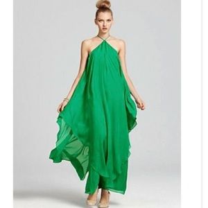 TRINA TURK💚EMERALD💚Ginger Silk Chiffon MaxiDress